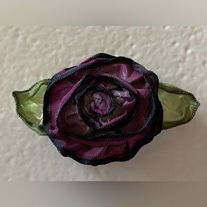 Mini Satin Rose Barrette
